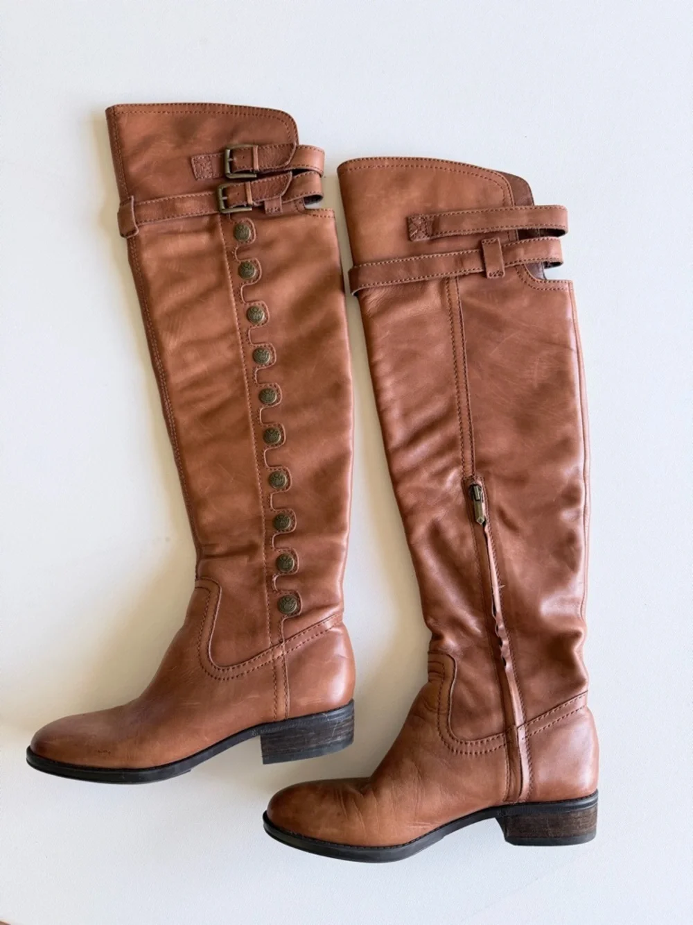 Sam Edelman Brown Leather Riding Boots 7M Knee High Ren Faire Cosplay